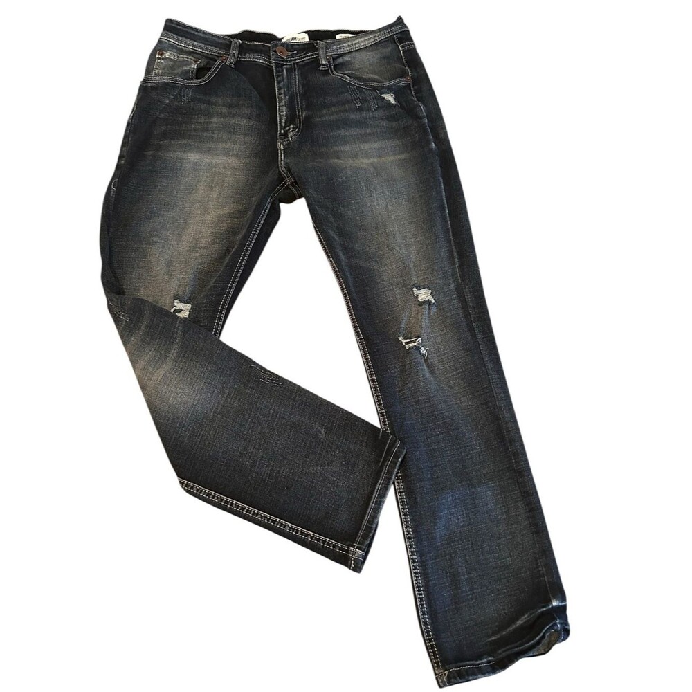 William Rast Men's Distressed Dark Wash Jeans - Y2K Grunge - NWOT - Size 34/30